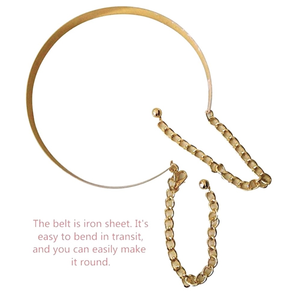 Gold solid belt with chain closure